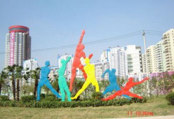 揭陽投籃雕塑，剪影工藝制作，不銹鋼體育人物雕塑