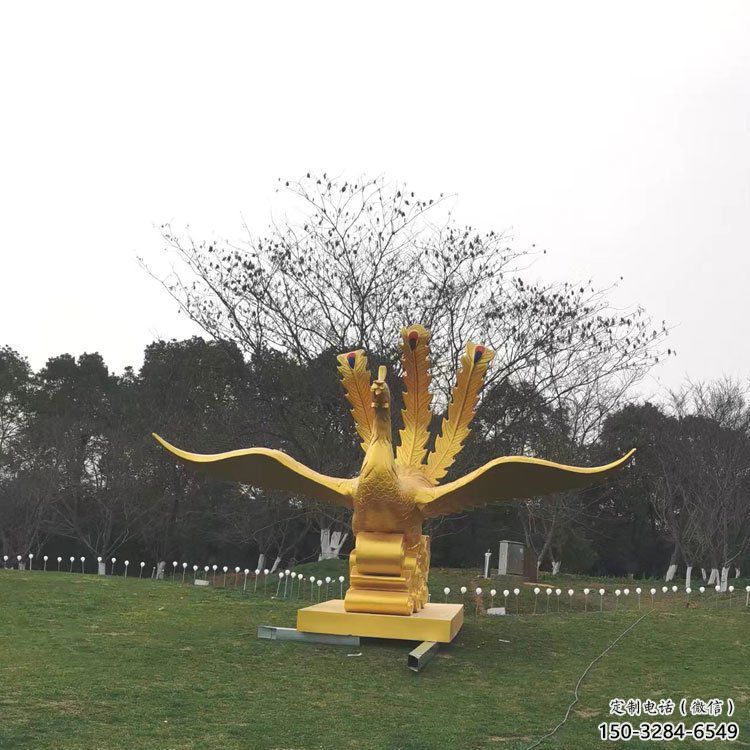 衡水鳳凰雕塑選用，美陳雕塑，鑄銅鳳凰雕塑工藝廠家