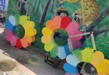 五指山金銀花雕塑廠家，景區雕塑，城市不銹鋼金銀花雕塑
