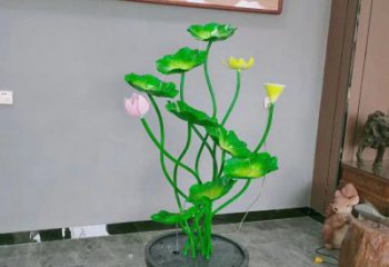 文昌荷花雕塑異型優選，城市裝飾，展示荷花雕塑定做