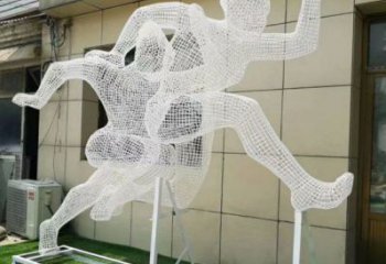 文昌鏤空健兒雕塑制造，校園雕塑，金屬鐵藝人物雕塑展品
