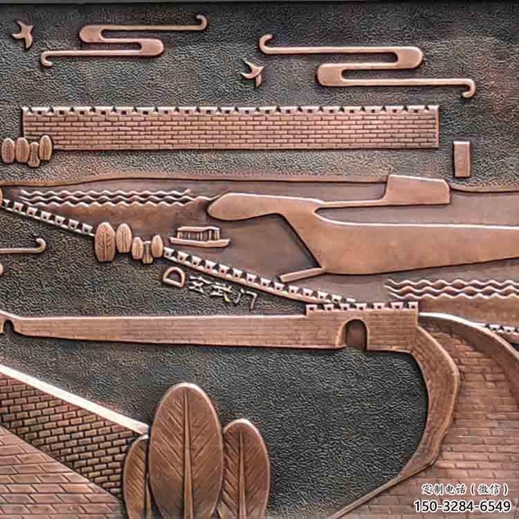十堰銅浮雕景墻雕塑，圓雕工藝