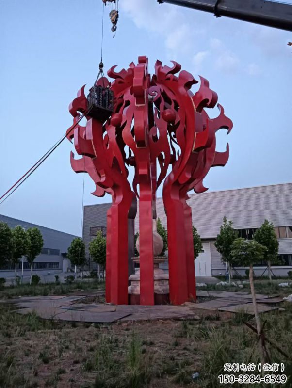 長(zhǎng)春火球雕塑，精神堡壘火球雕塑落地展示