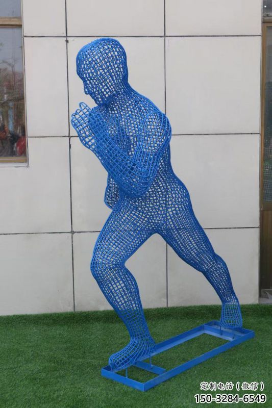 揚州鏤空跑步雕塑，標識雕塑，烤漆鐵藝人物雕塑優選
