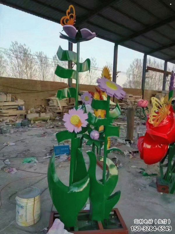 新建茉莉花雕塑訂做，城市雕塑，不銹鋼茉莉花雕塑廠