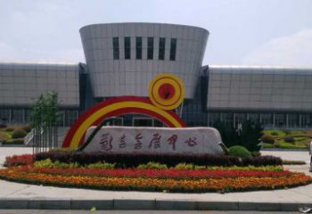 永州企業標識拱門雕塑，不銹鋼地標大門雕塑生產