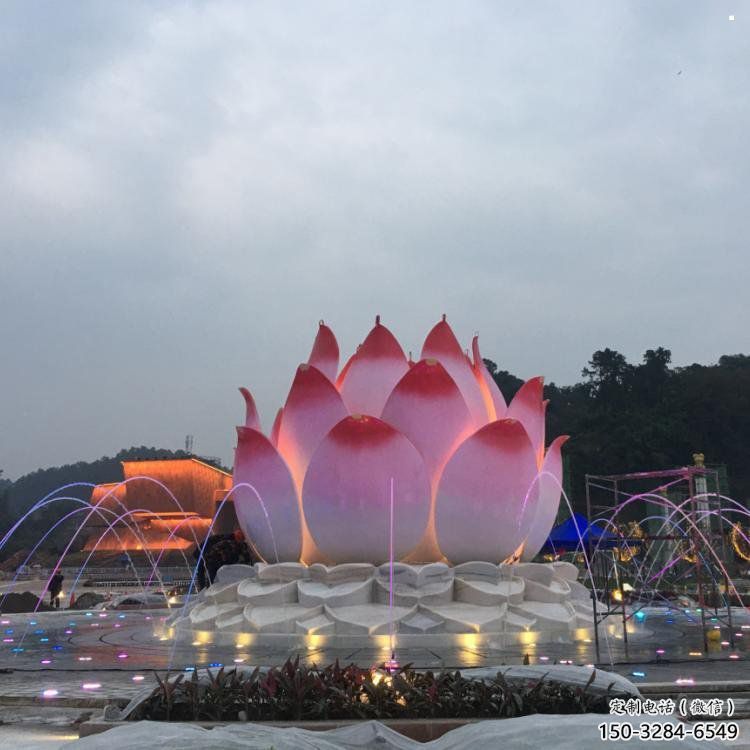 丹東蓮花雕塑廠家，景區(qū)雕塑，水景蓮花噴泉雕塑精選