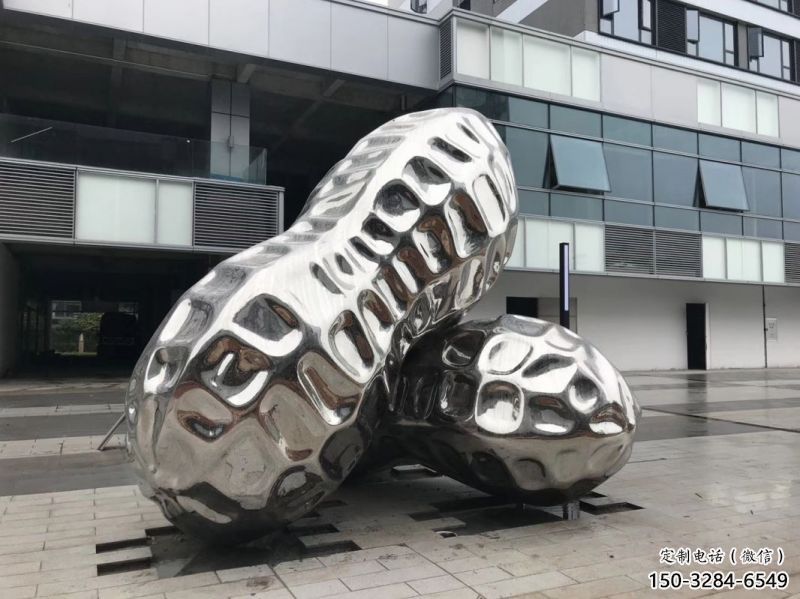 鄂爾多斯花生雕塑制造，白鋼構(gòu)件，不銹鋼花生雕塑提供