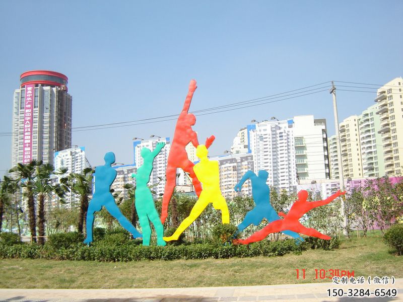 彭陽投籃雕塑，剪影工藝制作，不銹鋼體育人物雕塑