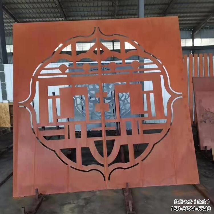 海東鏤空景墻雕塑，耐候鋼鏤空工藝設計
