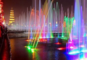 新余選定噴泉雕塑，燈光數控效果，水景藝術雕塑