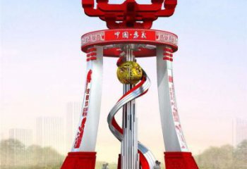 錫林郭勒盟城市精神堡壘雕塑，地標文明建筑不銹鋼雕塑
