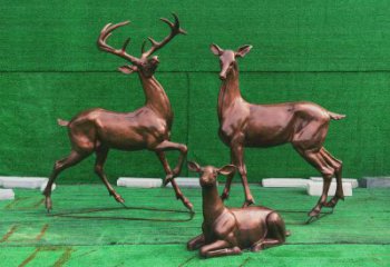 玉樹銅小鹿雕塑批發，鍛造工藝，小鹿銅雕塑承接