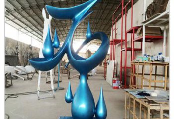 濰坊水滴雕塑，烤漆工藝，群雕不銹鋼水滴雕塑