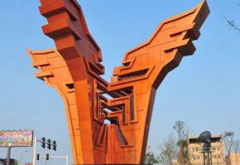 晉城城市精神堡壘雕塑，抽象建筑元素，廣場景觀雕塑小品