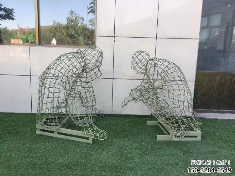 紹興鏤空下棋雕塑供需，廣場(chǎng)雕塑，鐵藝民俗人物雕塑選用