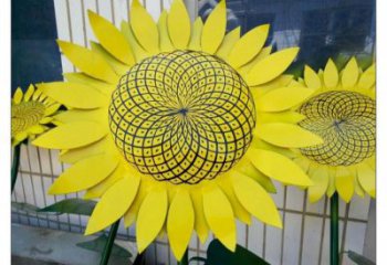 嘉興抽象花籃雕塑展品，小區(qū)雕塑，葵花花籃雕塑工程制作精選