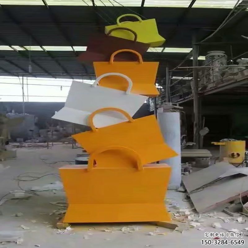 江北烤漆挎包雕塑制造商，室外軟裝，景觀挎包雕塑制作